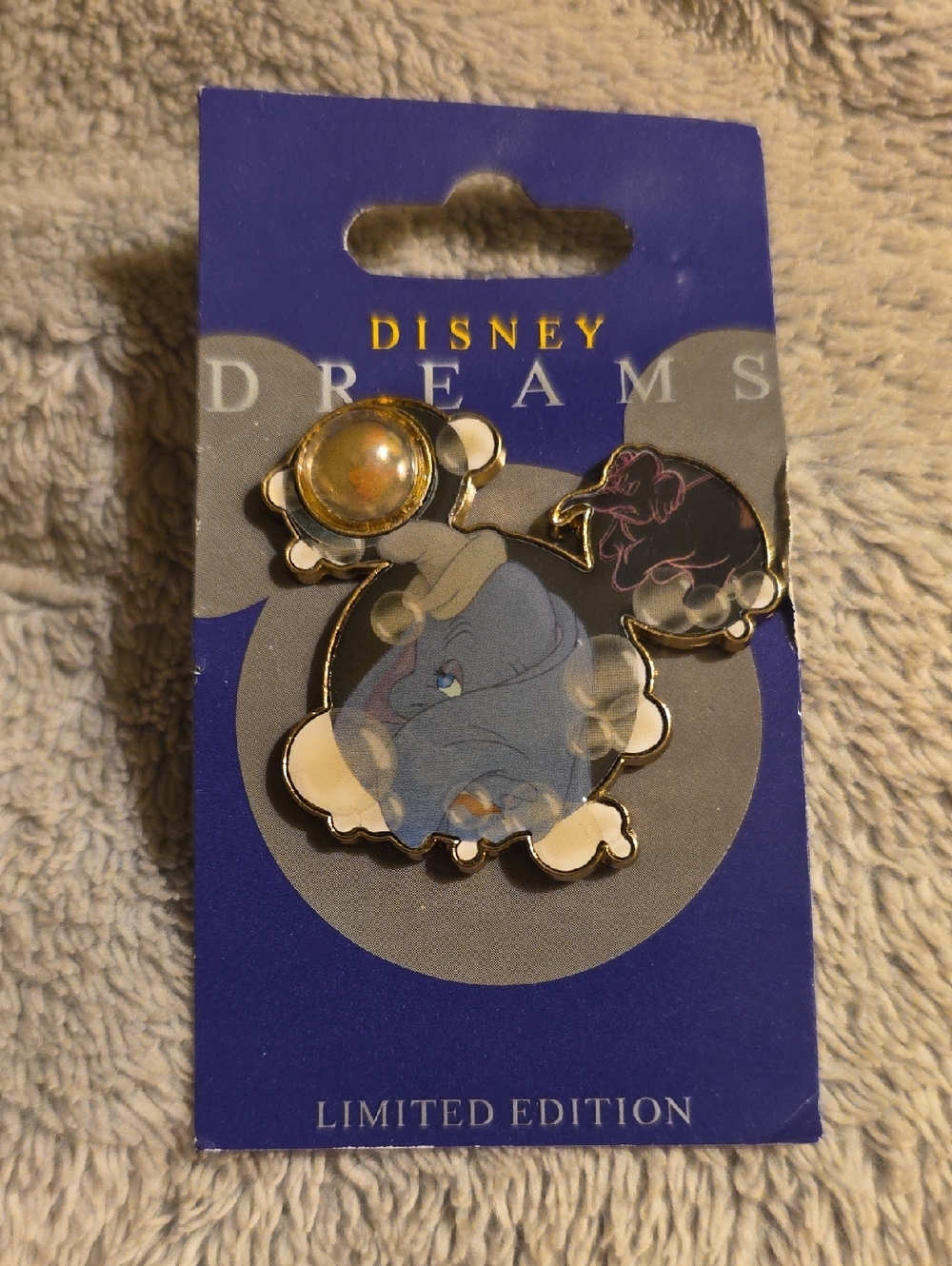Disney Dreams Limited Edition Dumbo Enamel Pin - Blue & Gold